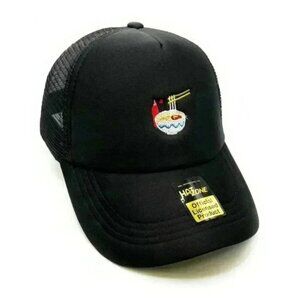 Ramen Soup Mesh Trucker Snapback (Black)